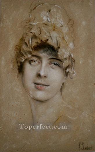 若い女性の肖像画 フランツ・フォン・レンバッハ油絵